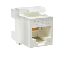 Модуль Keystone RJ45 CAT6 неэкранированный, 180 градусов, белый (форм-фактор A10) DKC RNK6U180WH
