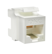 Модуль Keystone RJ45 CAT6 неэкранированный, 180 градусов, белый (форм-фактор A10) DKC RNK6U180WH