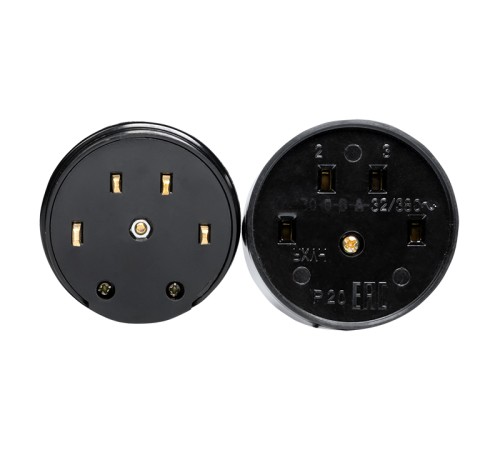 EKF AS-380-O-04 Разъем РШ-ВШ 32А 380В 3P+PE (ОУ) карболитовый черный EKF PROxima