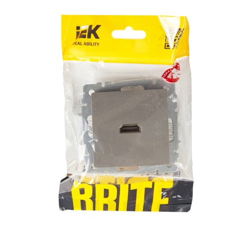 BRITE Розетка HDMI РHDMI-0-БрС сталь