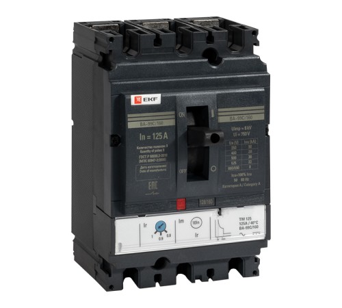 EKF mccb99C-160-125 Выключатель автоматический ВА-99C (Compact NS) 160/125А 3P 36kA EKF PROxima EKF mccb99C-160-125 Выключатель автоматический ВА-99C (Compact NS) 160/125А 3P 36kA EKF PROxima