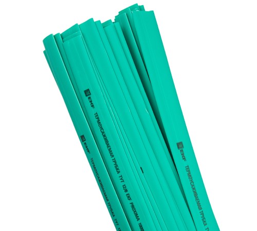 Трубка термоусаживаемая ТУТ нг 12/6 зеленая в отрезках по 1м PROxima