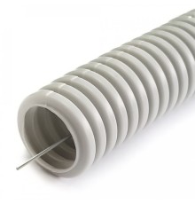 Труба ПНД гофр лёгкая 350 Н безгалогенная (HF)    стойкая к УФ серая с/з д20 (100м/4800м уп/пал)    Промрукав