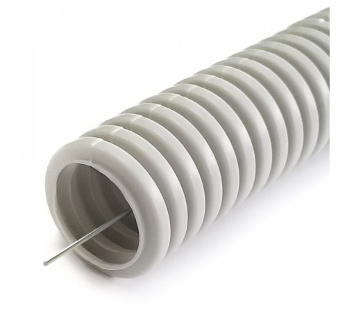 Труба ПНД гофр лёгкая 350 Н безгалогенная (HF)    стойкая к УФ серая с/з д20 (100м/4800м уп/пал)    Промрукав