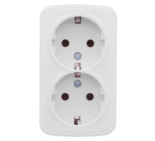 EKF EGR16-128-10 Минск Розетка 2-местная ОП 16А с заземлением белая EKF Basic