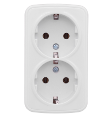 EKF EGR16-128-10 Минск Розетка 2-местная ОП 16А с заземлением белая EKF Basic