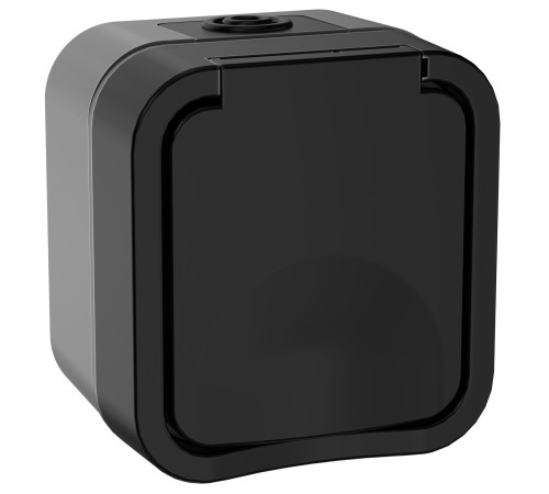 Розетка 1-местная с заземляющим контактом и крышкой TORS 16А IP55 графит