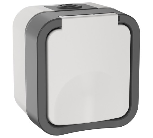 Розетка 1-местная заземляющим контактом и крышкой TORS 16А IP55 белый