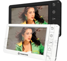 Видеодомофон TANTOS Amelie (White) 7" дисплей (управление сенсорными кнопками, Hands-Free). Русифицированное экранное меню, простое управление функция