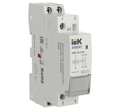 ARMAT Контактор модульный KMR 20А 230В AC 2НО IEK IEK AR-KMR10-020-20-230