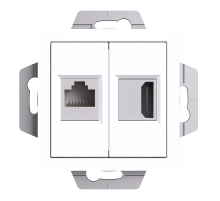 ATLASDESIGN РОЗЕТКА двойная HDMI+RJ45, кат.5Е, механизм, БЕЛЫЙ