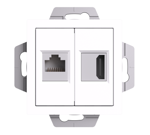 ATLASDESIGN РОЗЕТКА двойная HDMI+RJ45, кат.5Е, механизм, БЕЛЫЙ