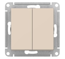 ATLASDESIGN 2-клавишный ВЫКЛЮЧАТЕЛЬ с самовозвратом, сх.5, 10АХ, механизм, БЕЖЕВЫЙ