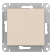 ATLASDESIGN 2-клавишный ВЫКЛЮЧАТЕЛЬ с самовозвратом, сх.5, 10АХ, механизм, БЕЖЕВЫЙ
