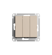 ATLASDESIGN выключатель трехклавишный, сх.1+1+1, 10АХ, механизм, ПЕСОЧНЫЙ