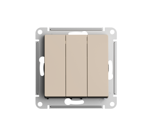 ATLASDESIGN выключатель трехклавишный, сх.1+1+1, 10АХ, механизм, ПЕСОЧНЫЙ