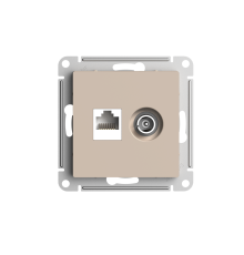 ATLASDESIGN РОЗЕТКА двойная ТВ + компьютерная RJ45, кат. 5Е, ПЕСОЧНЫЙ