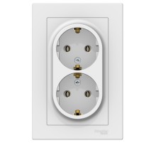 ATLASDESIGN РОЗЕТКА двойная с заземлением, 16А, в сборе, ЛОТОС