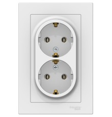 ATLASDESIGN РОЗЕТКА двойная с заземлением, 16А, в сборе, ЛОТОС