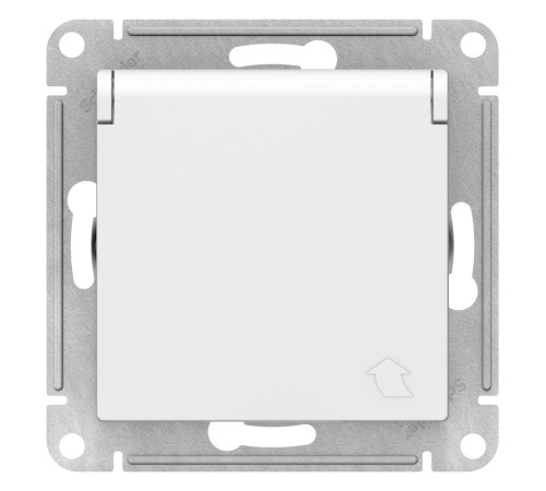 ATLASDESIGN РОЗЕТКА с заземл. со шторками с крышкой, 16А, IP20, механизм, ЛОТОС
