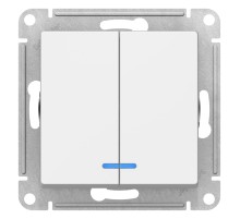 ATLASDESIGN 2-клавишный ВЫКЛЮЧАТЕЛЬ с подсветкой, сх.5а, 10АХ, механизм, ЛОТОС