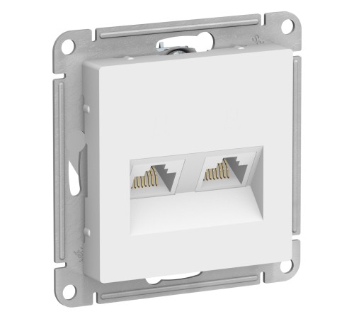 ATLASDESIGN РОЗЕТКА двойная компьютерная RJ45+RJ45, кат.5Е, механизм, ЛОТОС