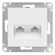 ATLASDESIGN РОЗЕТКА двойная компьютерная RJ45+RJ45, кат.5Е, механизм, ЛОТОС