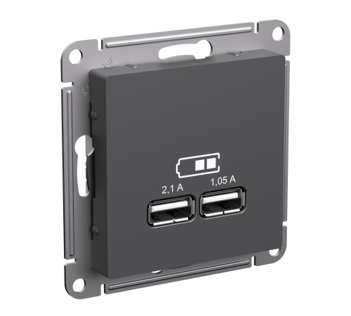 ATLASDESIGN USB РОЗЕТКА A+A, 5В/2,1 А, 2х5В/1,05 А, механизм, БАЗАЛЬТ ATLASDESIGN USB РОЗЕТКА A+A, 5В/2,1 А, 2х5В/1,05 А, механизм, БАЗАЛЬТ