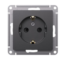 ATLASDESIGN РОЗЕТКА с заземлением со шторками, 16А, механизм, БАЗАЛЬТ