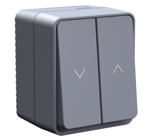 ATLASDESIGN PROFI IP54 2-клавишный ВЫКЛЮЧАТЕЛЬ ДЛЯ ЖАЛЮЗИ, 2хсх.4, АНТРАЦИТ