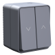 ATLASDESIGN PROFI IP54 2-клавишный ВЫКЛЮЧАТЕЛЬ ДЛЯ ЖАЛЮЗИ, 2хсх.4, АНТРАЦИТ