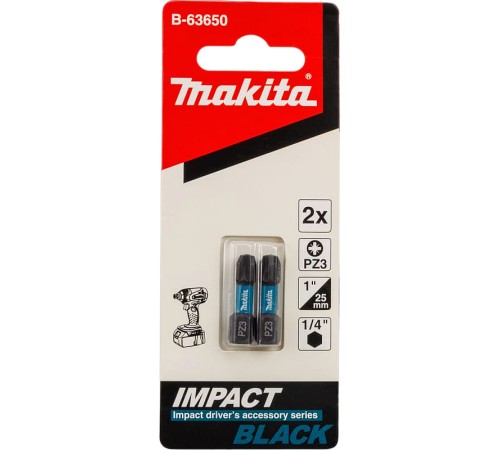 Насадка бита Impact Black PZ3, 25 мм, C-form, 2 шт.