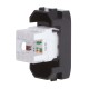 Компьютерная розетка RJ45 кат.5e, Brava, черная, 1 мод DKC 77654N