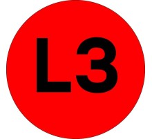 Наклейка "L3" d20мм PROxima EKF an-2-15-2