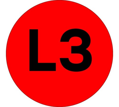 Наклейка "L3" d20мм PROxima EKF an-2-15-2