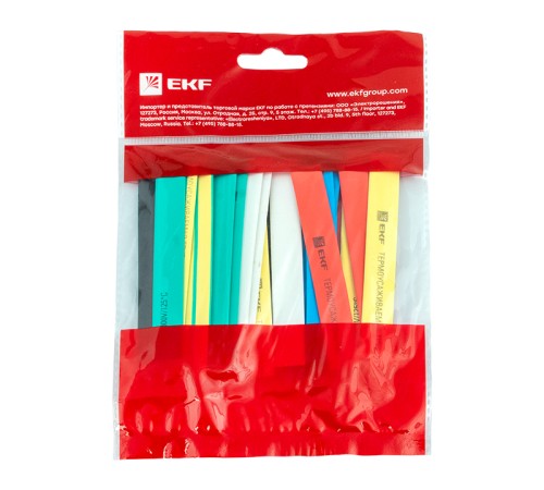 Трубка термоусаживаемая ТУТ нг 8/4 (7 цветов по 3шт) 100мм PROxima