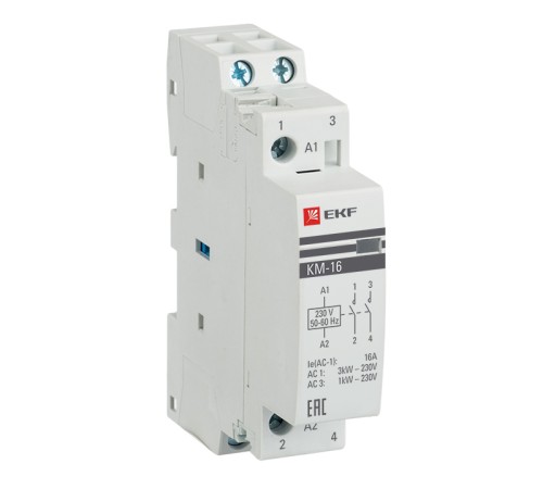 Контактор модульный КМ 16А NО+NC (1 мод.) EKF km-1-16-11 Контактор модульный КМ 16А NО+NC (1 мод.) EKF km-1-16-11