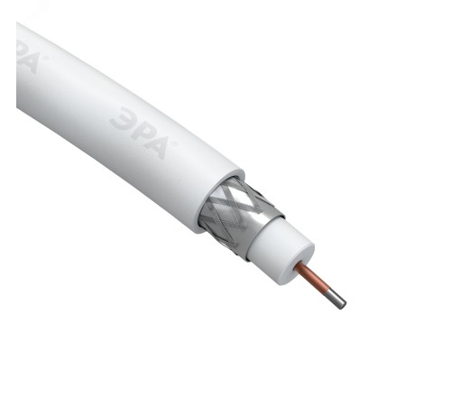 Кабель коаксиальный RG-6U CCS/оплетка Al 48проц. PVC Simple 75Ом бел. (м) Эра Б0044596 Кабель коаксиальный RG-6U CCS/оплетка Al 48проц. PVC Simple 75Ом бел. (м) Эра Б0044596