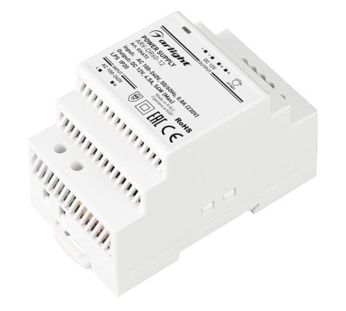 Блок питания ARV-DR60-12 (12V, 5A, 60W) (, IP20 DIN-рейка)