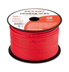 Провод ПГВА 1х1.00 мм2, красный, бухта 100 м,