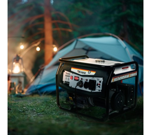 Kranz KR-16-1137 Генератор бензиновый KR8000, 8кВт, 230В, 25л, ручной старт Kranz KR-16-1137 Генератор бензиновый KR8000, 8кВт, 230В, 25л, ручной старт