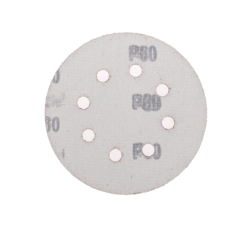 Диск абразивный на ворсовой основе, на липучке, перфорированный, P60, 125мм, 10 шт.