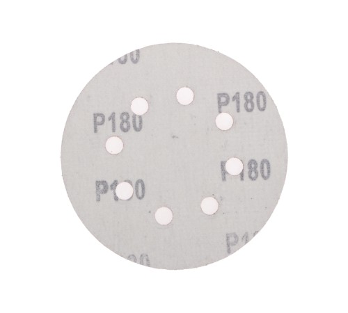 Диск абразивный на ворсовой основе, на липучке, перфорированный, P180, 125мм, 10 шт.