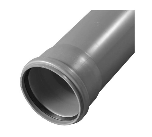 Труба канализационная 110x2000 мм, толщина 2.7, PP однораструбная, серая