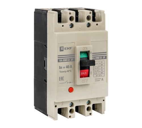 EKF mccb99-63-40m E Выключатель автоматический ВА-99М 63/40A 3P 25kA EKF PROxima EKF mccb99-63-40m E Выключатель автоматический ВА-99М 63/40A 3P 25kA EKF PROxima