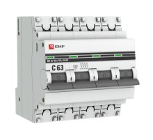 EKF mcb4763-4-63C-pro Автоматический выключатель 4P 63А (C) 4,5kA ВА 47-63 EKF PROxima