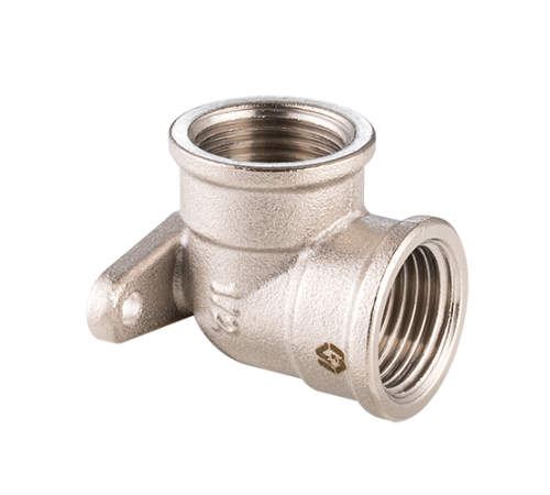 Угольник ВВ 1/2'с креплением, никелированный