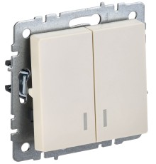 IEK BR-V20-1-10-K10 BRITE Выключ. 2-кл. с инд. 10А ВС10-2-1-БрКр беж.