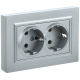 IEK BR-R21-16-K46-F BRITE Роз. 2-я с з/к без з/ш 16А в сб. РС12-3-БрС сталь