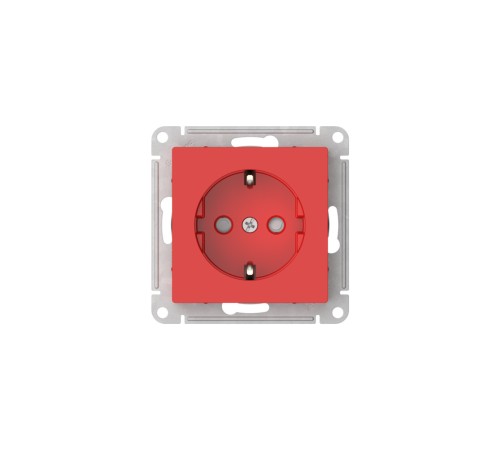 ATLASDESIGN РОЗЕТКА с заземлением со шторками, 16А, быстрозажимные клеммы, КРАСНЫЙ